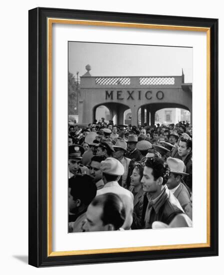 Pleased Throng Watching Willam E. Cook Jr.'s Extradition at Tijuana-Allan Grant-Framed Photographic Print