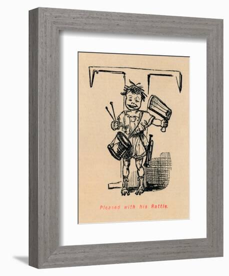 'Pleased with his Rattle', 1852-John Leech-Framed Giclee Print