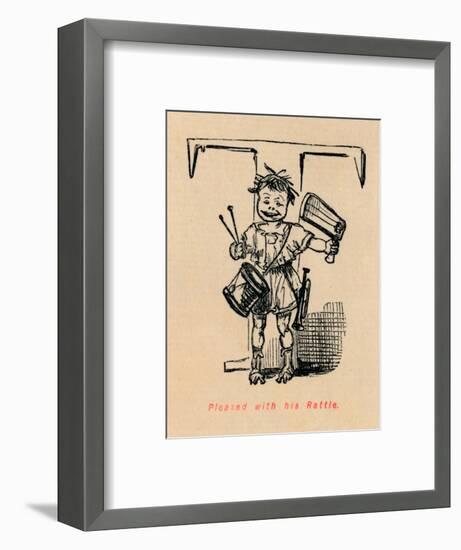 'Pleased with his Rattle', 1852-John Leech-Framed Giclee Print