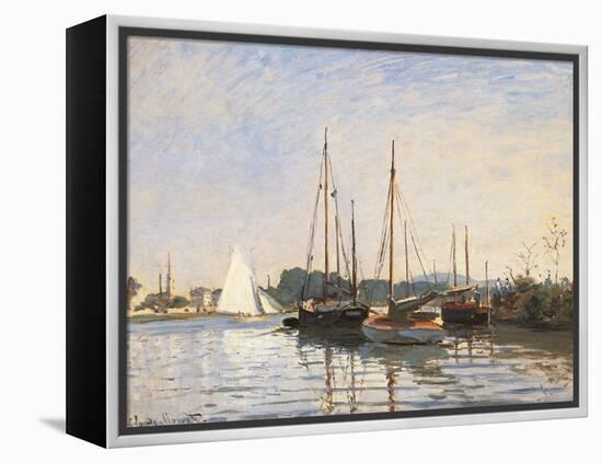 Pleasure Boats at Argenteuil-Claude Monet-Framed Stretched Canvas