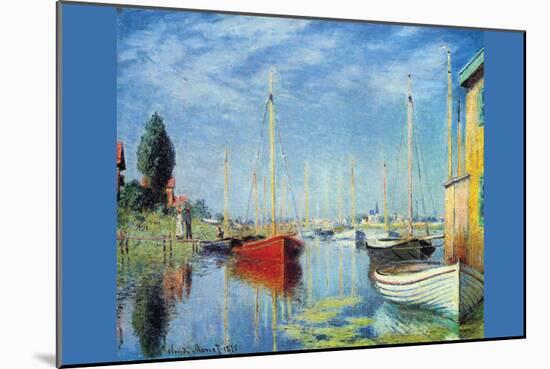 Pleasure Boats At Argenteuil-Claude Monet-Mounted Art Print
