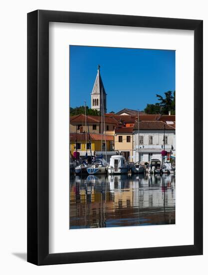Pleasure Boats, Marina, Novigrad Port, Tower of St. Pelagius Church in the background, Old Town-Richard Maschmeyer-Framed Photographic Print