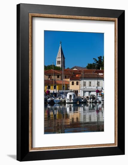 Pleasure Boats, Marina, Novigrad Port, Tower of St. Pelagius Church in the background, Old Town-Richard Maschmeyer-Framed Photographic Print