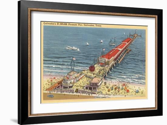 Pleasure Pier, Galveston, Texas-null-Framed Art Print