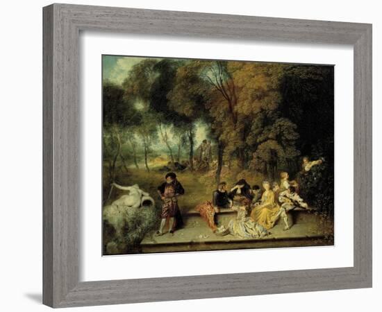 Pleasures of Love, Ca. 1718-1719-Jean Antoine Watteau-Framed Giclee Print