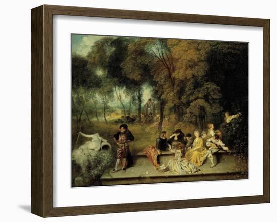 Pleasures of Love, Ca. 1718-1719-Jean Antoine Watteau-Framed Giclee Print