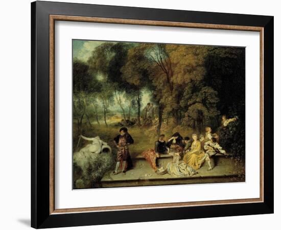 Pleasures of Love, Ca. 1718-1719-Jean Antoine Watteau-Framed Giclee Print