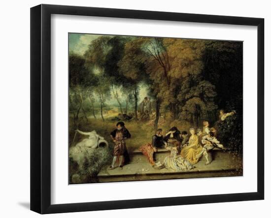 Pleasures of Love, Ca. 1718-1719-Jean Antoine Watteau-Framed Giclee Print