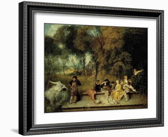 Pleasures of Love, Ca. 1718-1719-Jean Antoine Watteau-Framed Giclee Print
