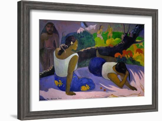 Pleasures of the Evil Spirit, (Arearea No Vareua Ino), 1894-Paul Gauguin-Framed Giclee Print