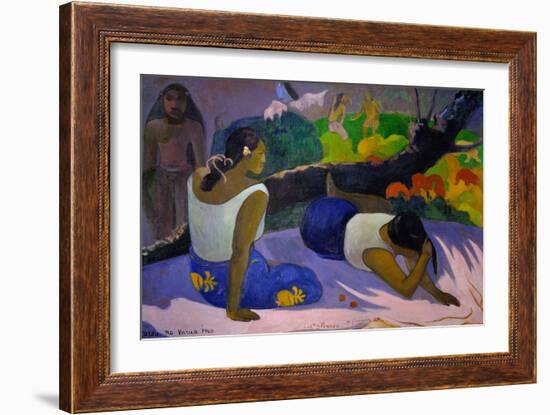 Pleasures of the Evil Spirit, (Arearea No Vareua Ino), 1894-Paul Gauguin-Framed Giclee Print