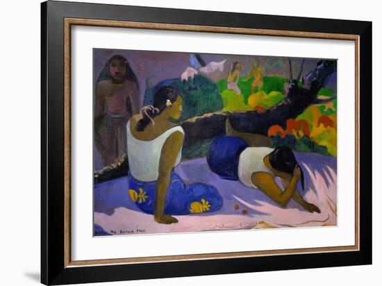 Pleasures of the Evil Spirit, (Arearea No Vareua Ino), 1894-Paul Gauguin-Framed Giclee Print