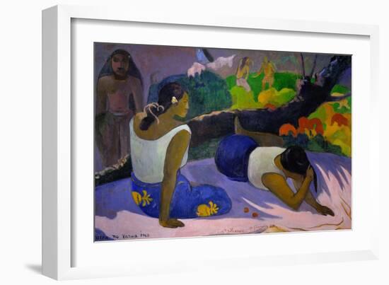 Pleasures of the Evil Spirit, (Arearea No Vareua Ino), 1894-Paul Gauguin-Framed Giclee Print
