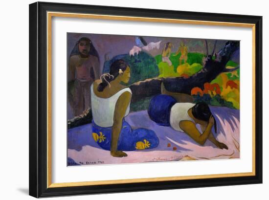 Pleasures of the Evil Spirit, (Arearea No Vareua Ino), 1894-Paul Gauguin-Framed Giclee Print