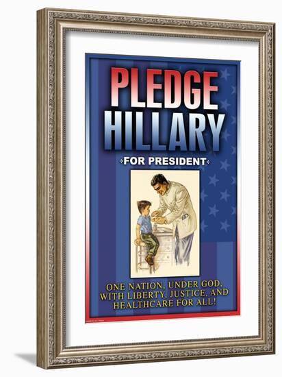 Pledge Hillary for President-null-Framed Art Print