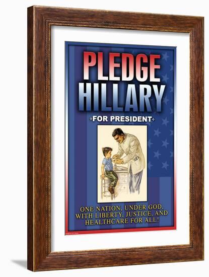 Pledge Hillary for President-null-Framed Art Print