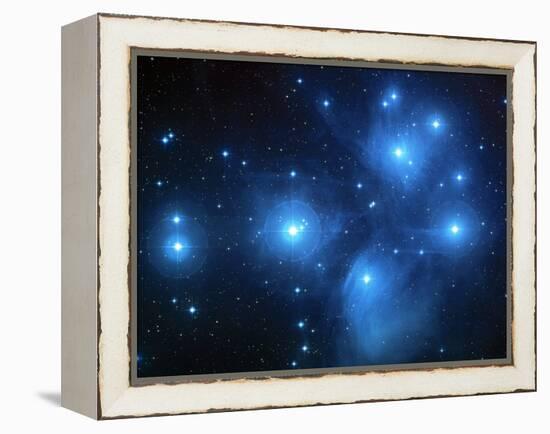 Pleiades Star Cluster (M45)-null-Framed Premier Image Canvas