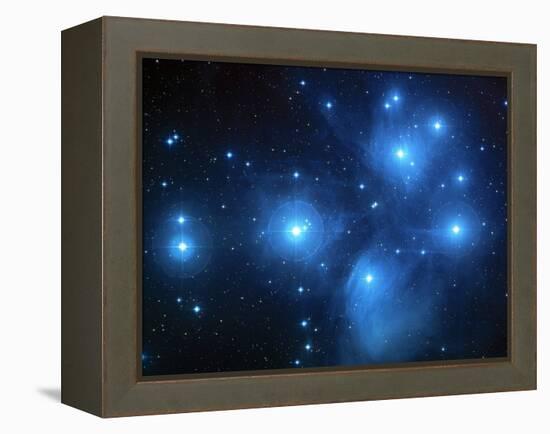 Pleiades Star Cluster (M45)-null-Framed Premier Image Canvas