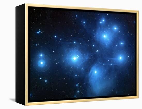 Pleiades Star Cluster (M45)-null-Framed Premier Image Canvas