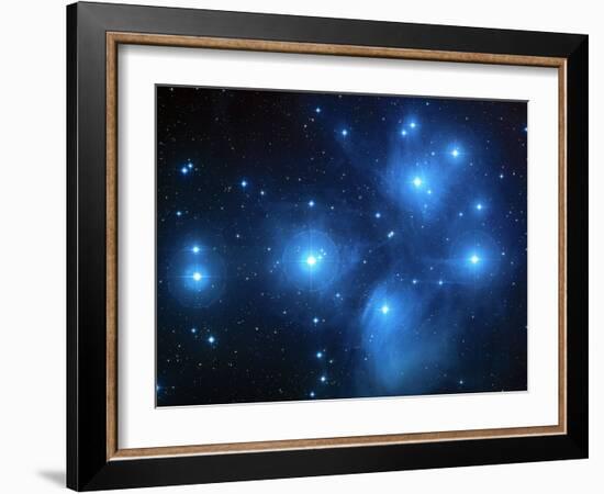 Pleiades Star Cluster (M45)--Framed Photographic Print