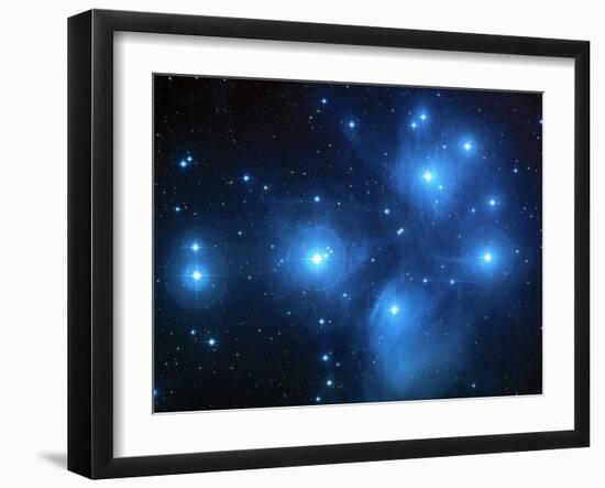 Pleiades Star Cluster (M45)--Framed Photographic Print