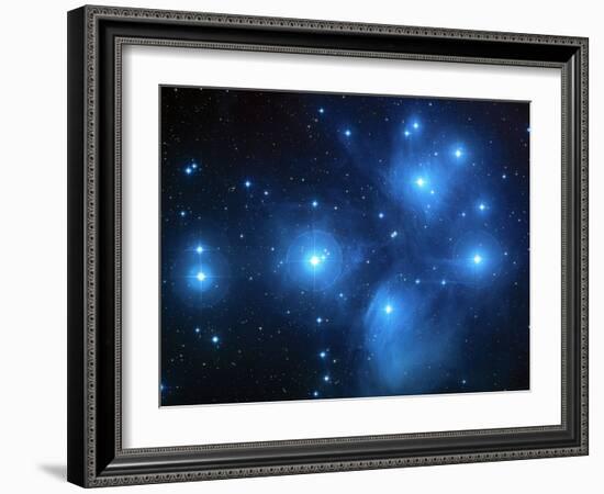 Pleiades Star Cluster (M45)-null-Framed Photographic Print