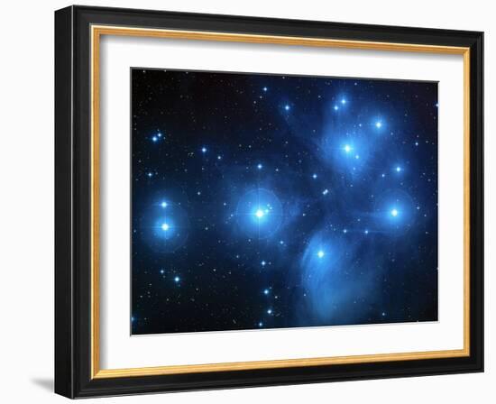 Pleiades Star Cluster (M45)-null-Framed Photographic Print