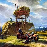 "Stacking Hay,"July 1, 1950-Pleisner-Laminated Giclee Print