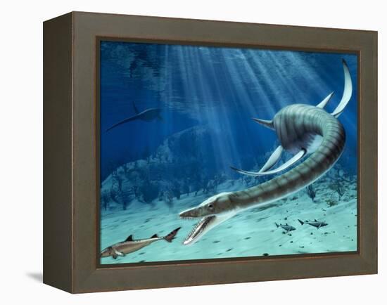 Plesiosaur Attack, Artwork-Roger Harris-Framed Premier Image Canvas