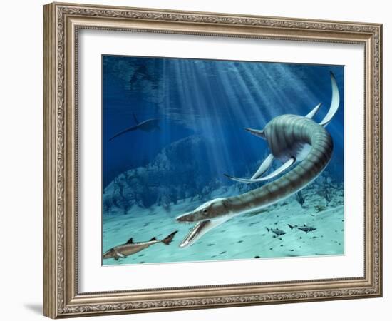 Plesiosaur Attack, Artwork-Roger Harris-Framed Photographic Print