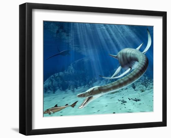 Plesiosaur Attack, Artwork-Roger Harris-Framed Photographic Print