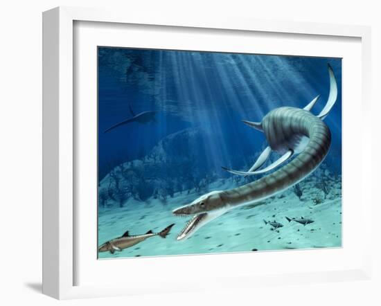 Plesiosaur Attack, Artwork-Roger Harris-Framed Photographic Print