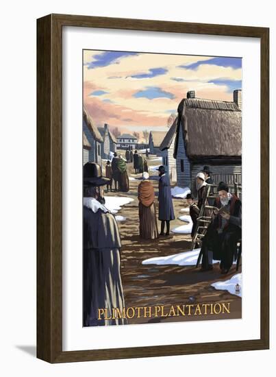 Plimoth Plantation, Massachusetts Scene-Lantern Press-Framed Art Print