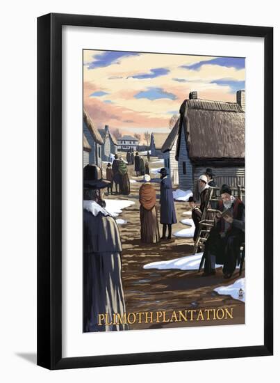 Plimoth Plantation, Massachusetts Scene-Lantern Press-Framed Art Print