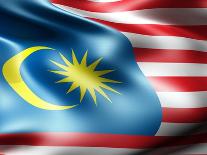 Malaysia Country Flag 3D Illustration-pling-Framed Art Print