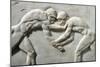 Plinth of Kouros Statue, Bas-Relief Depicting Wrestlers, Circa 510 B.C., Detail-null-Mounted Giclee Print
