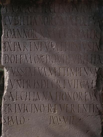 'Plinth of Roman Statue Bearing Latin Inscription with Name of Town ...