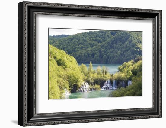 Plitvice National Park cascades step down from lower lake Kozjak to smaller lakes.-Trish Drury-Framed Photographic Print