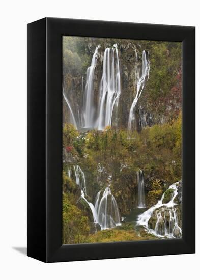 Plitvicka Slap and Sastavci Waterfalls, Plitvice Lakes National Park, Croatia, October 2008-Biancarelli-Framed Premier Image Canvas