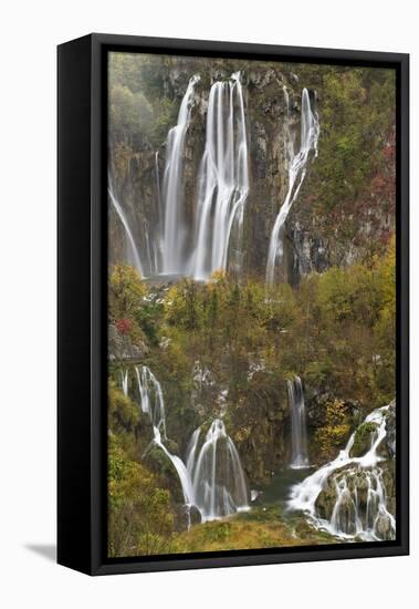 Plitvicka Slap and Sastavci Waterfalls, Plitvice Lakes National Park, Croatia, October 2008-Biancarelli-Framed Premier Image Canvas