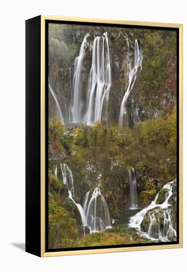 Plitvicka Slap and Sastavci Waterfalls, Plitvice Lakes National Park, Croatia, October 2008-Biancarelli-Framed Premier Image Canvas