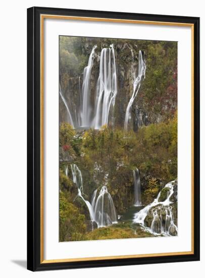 Plitvicka Slap and Sastavci Waterfalls, Plitvice Lakes National Park, Croatia, October 2008-Biancarelli-Framed Photographic Print