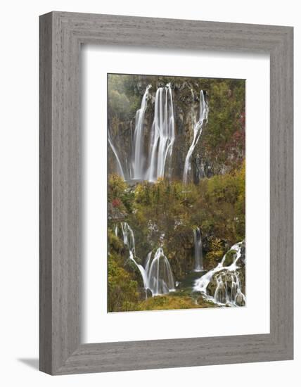 Plitvicka Slap and Sastavci Waterfalls, Plitvice Lakes National Park, Croatia, October 2008-Biancarelli-Framed Photographic Print