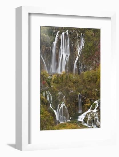 Plitvicka Slap and Sastavci Waterfalls, Plitvice Lakes National Park, Croatia, October 2008-Biancarelli-Framed Photographic Print