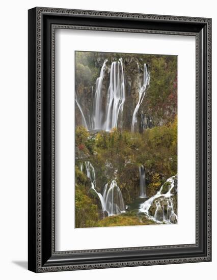 Plitvicka Slap and Sastavci Waterfalls, Plitvice Lakes National Park, Croatia, October 2008-Biancarelli-Framed Photographic Print