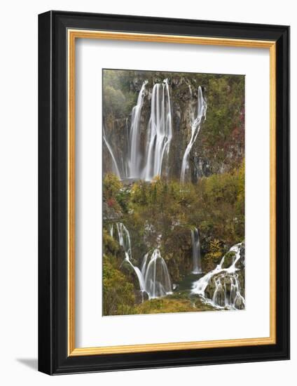 Plitvicka Slap and Sastavci Waterfalls, Plitvice Lakes National Park, Croatia, October 2008-Biancarelli-Framed Photographic Print