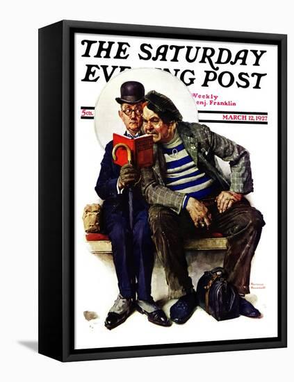 "Plot Thickens" Saturday Evening Post Cover, March 12,1927-Norman Rockwell-Framed Premier Image Canvas