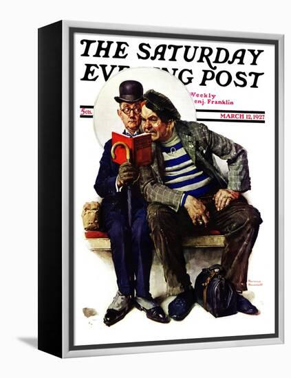 "Plot Thickens" Saturday Evening Post Cover, March 12,1927-Norman Rockwell-Framed Premier Image Canvas