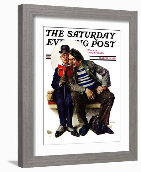 "Plot Thickens" Saturday Evening Post Cover, March 12,1927-Norman Rockwell-Framed Giclee Print