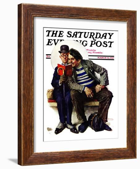 "Plot Thickens" Saturday Evening Post Cover, March 12,1927-Norman Rockwell-Framed Giclee Print